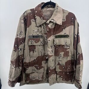 Vintage US Army Chocolate Chip Camo Jacket Desert Storm 6 Color BDU Medium Woods